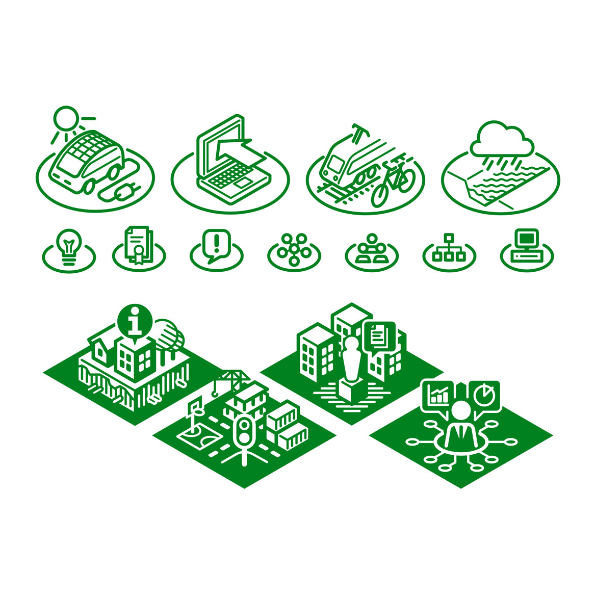 icoon ontwerp IBR Roadmap isometric diagram iconen