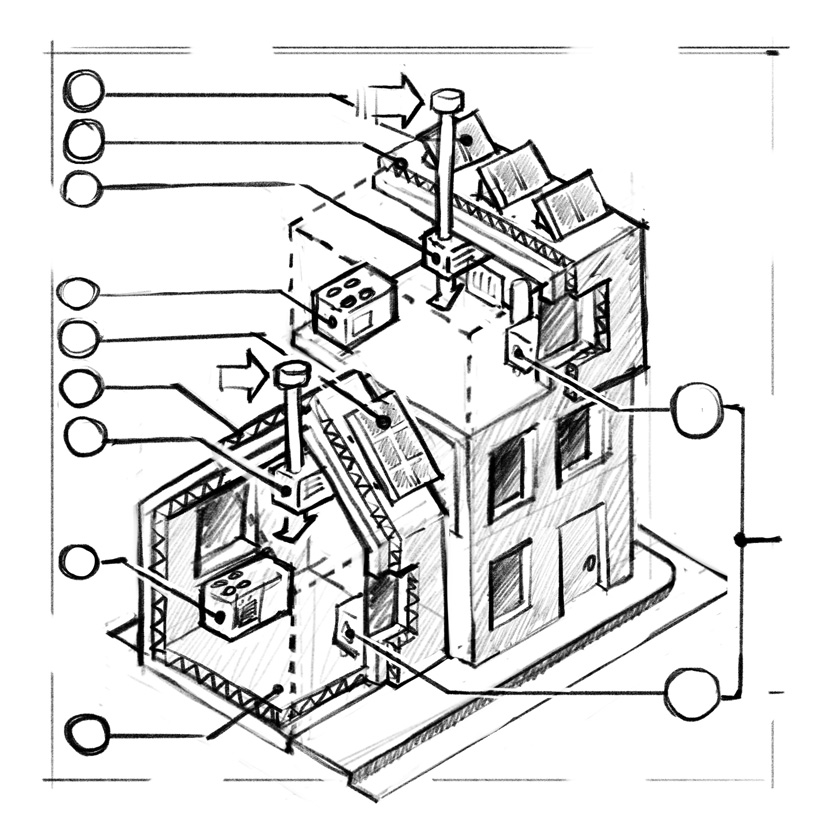 infographic energie transitie woningbouw ZVH isometrische schets 02