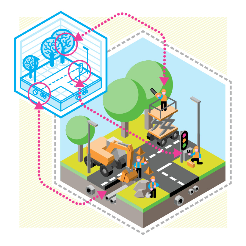 isometrische illustratie vector BIM Building Information Modelling Object Type Library OTL-BOR 03